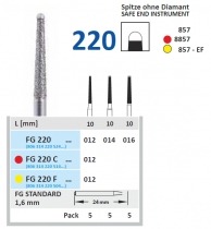 Diamant taper bol einde, FG 220/014, Horico, 5 boren